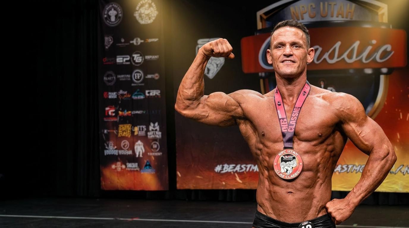 On stage, NPC Utah Classic